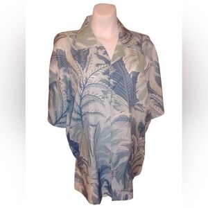Tropical Leaf Print Blouse